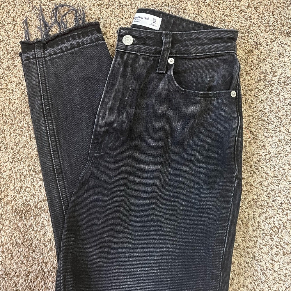 Abercrombie The Skinny High Rise Black Jeans